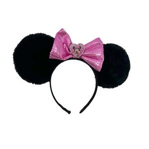 Disney Collection Pink Sequin heart frame Minnie Mouse Ears